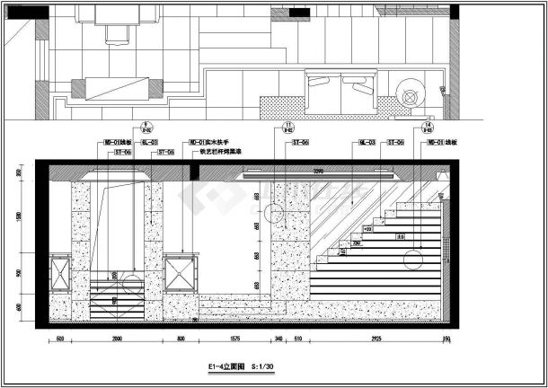 某三层框架结构精品别墅室内装修设计cad全套施工图（甲级院设计）-图二