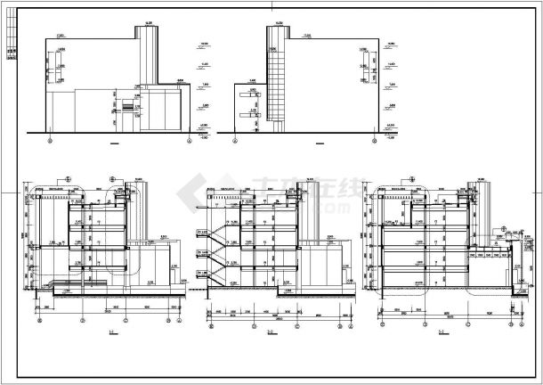 4050平米四层框架结构厂区办公楼建施cad图，共九张-图一