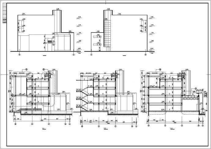 4050平米四层框架结构厂区办公楼建施cad图，共九张_图1