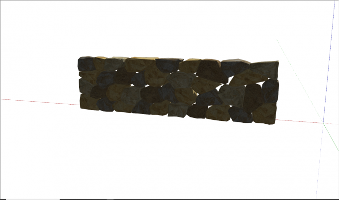 现代岩石堆积长形挡土墙su模型_图1