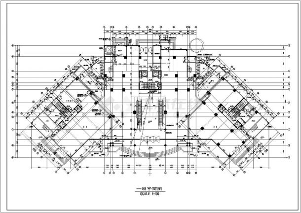 某地海丰广场多层商铺楼全套建筑施工设计cad图纸-图一
