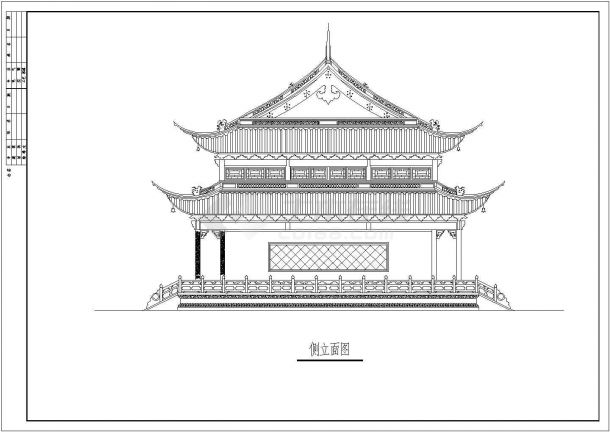 某地区大雄宝殿建筑全套详细设计施工方案CAD图纸-图二