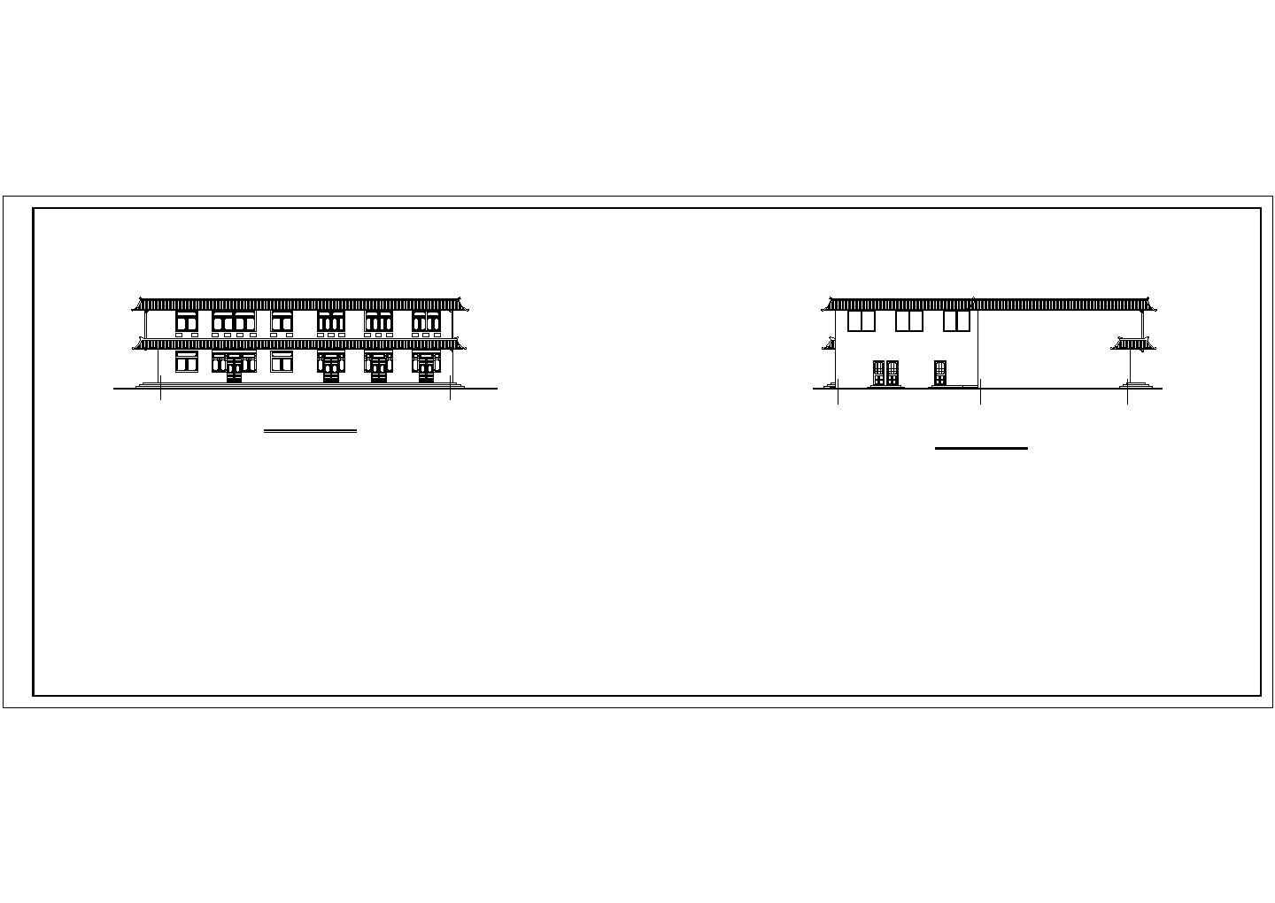 某地区仿古建筑二层门市建筑全套详细设计施工方案CAD图纸