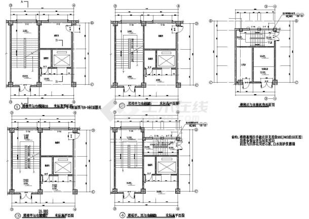 欧式办公楼全套设计cad施工图-图二