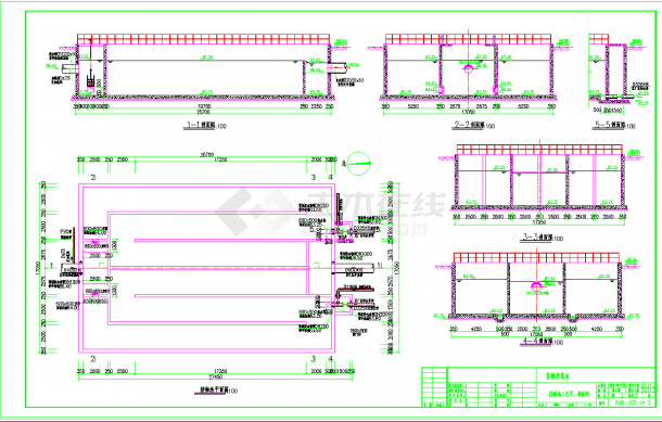 河南某市污水处理厂施工图纸CAD图纸-图二