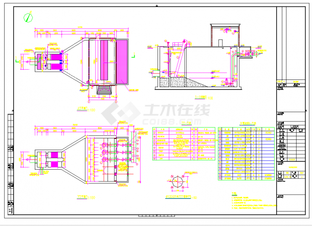 南昌污水处理厂MSBR工艺设计全套图CAD图纸-图一