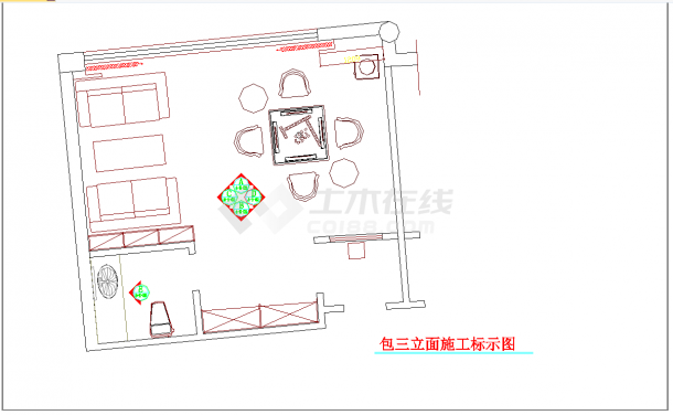 四川某时尚咖啡厅室内装修施工图含效果CAD图纸-图一