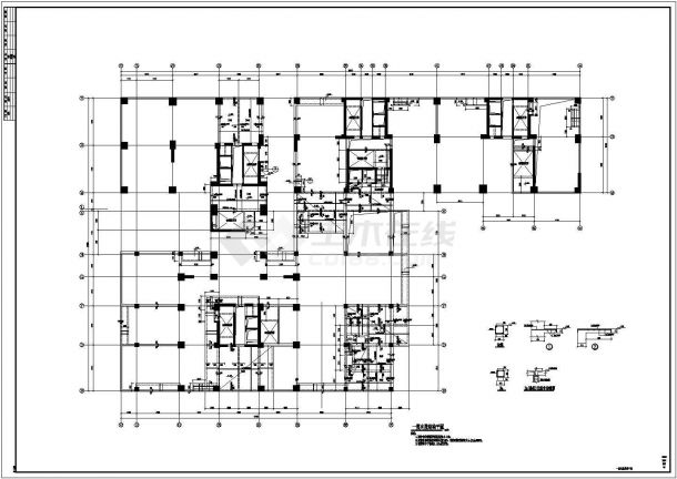 某33层框架剪力墙结构商住楼设计cad全套结构施工图(含设计说明，含桩基设计)-图一