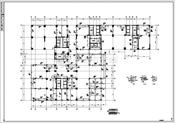 某33层框架剪力墙结构商住楼设计cad全套结构施工图(含设计说明，含桩基设计)-图二