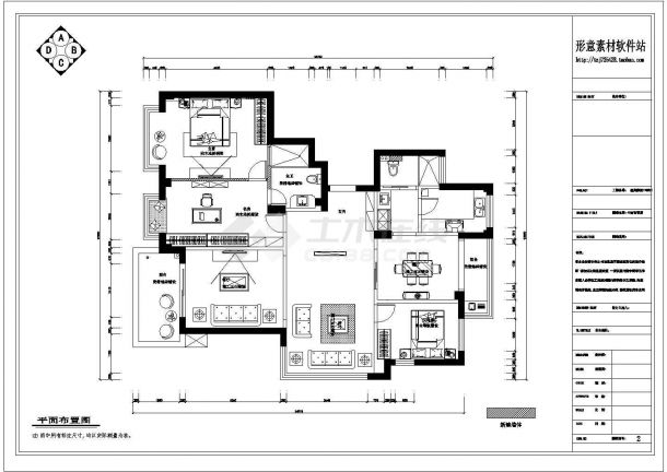 星海家苑别墅装修CAD设计施工图纸-图二