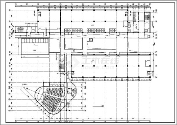 某45000平米六层大学图书馆建筑方案图-图二