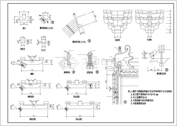 郑州市某大型寺庙200平米万佛亭建筑设计CAD图纸-图一