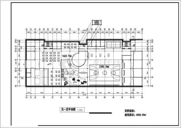 某四层钢混结构教学综合楼建筑设计方案CAD图-图二