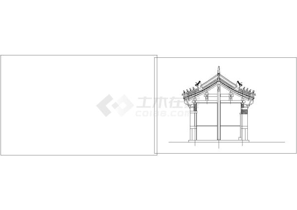 某地区景区山门古建筑详细设计施工方案CAD图纸-图一