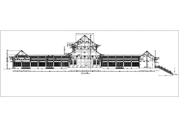 某地区罗汉堂仿古建筑详细设计施工方案CAD图纸-图二