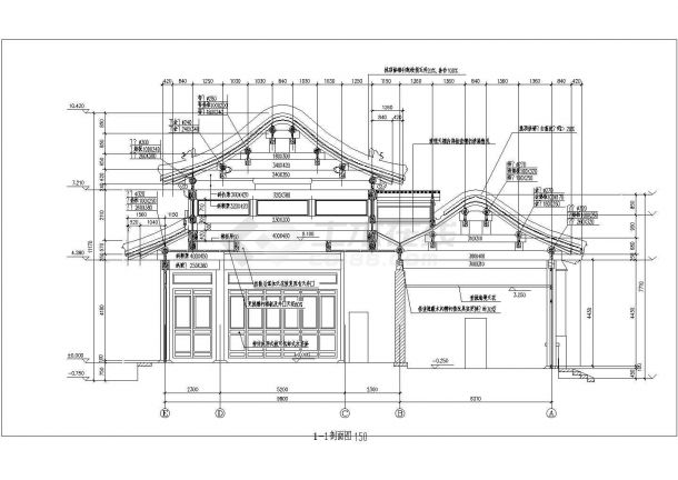 某地区厅楼古建筑设计详细方案施工CAD图纸-图一