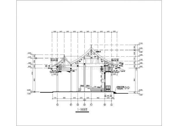 某地区洗心禅寺天王殿古建筑设计详细方案施工CAD图纸-图一