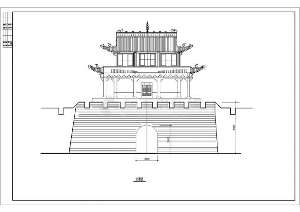 某地区修补长城古建筑设计详细方案施工CAD图纸-图一