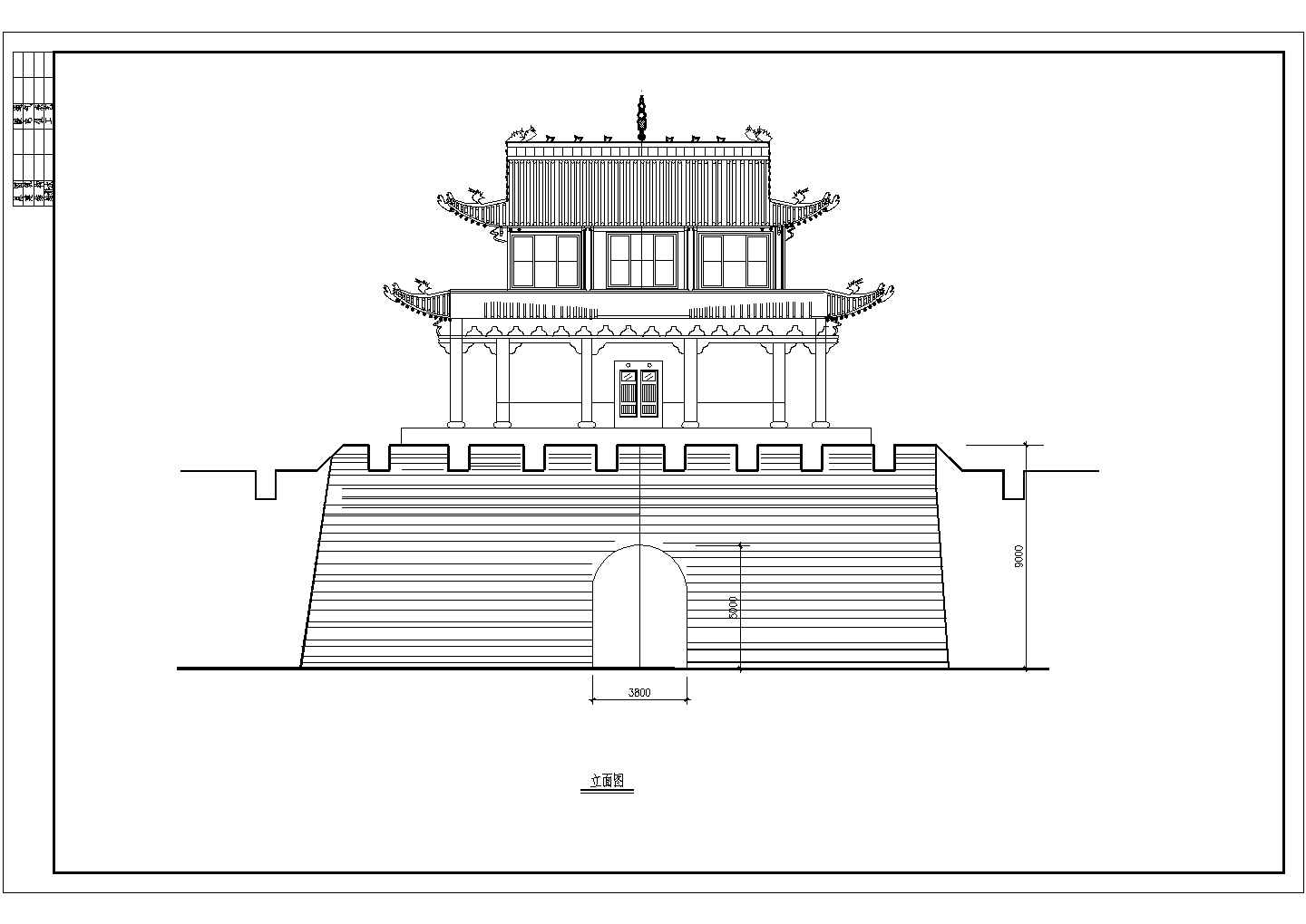 某地区修补长城古建筑设计详细方案施工CAD图纸