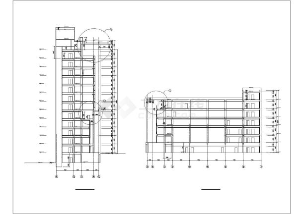 某大学综合楼建筑设计CAD施工图纸-图二
