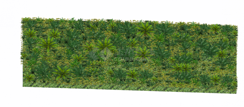 密密麻麻排列的绿色植物的绿墙花架 su模型-图二