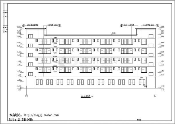 某长44米 宽11.5米 5层2585平米框架结构工业区宿舍楼设计cad全套建筑施工图【含设计说明】-图二