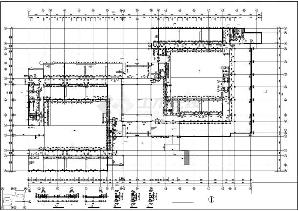 某大学教学楼建筑施工CAD设计图纸-图一