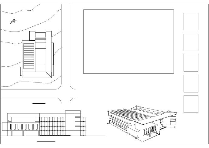 某四层高校图书馆建筑设计方案图_图1