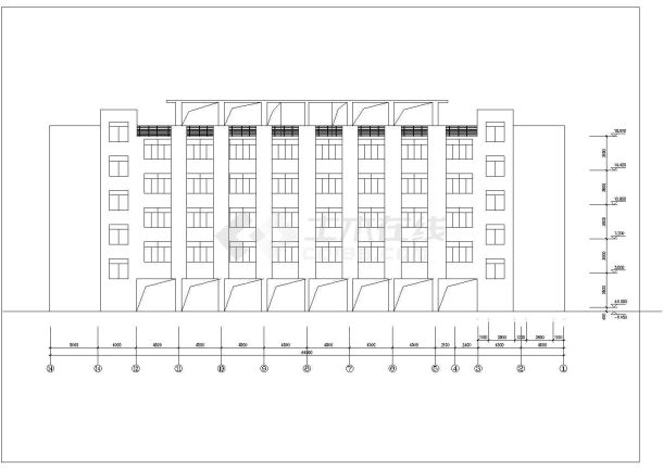 某五层教学楼建筑方案设计图.-图一