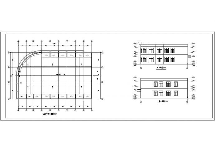厂房设计_某二层厂房建筑CAD图纸_图1