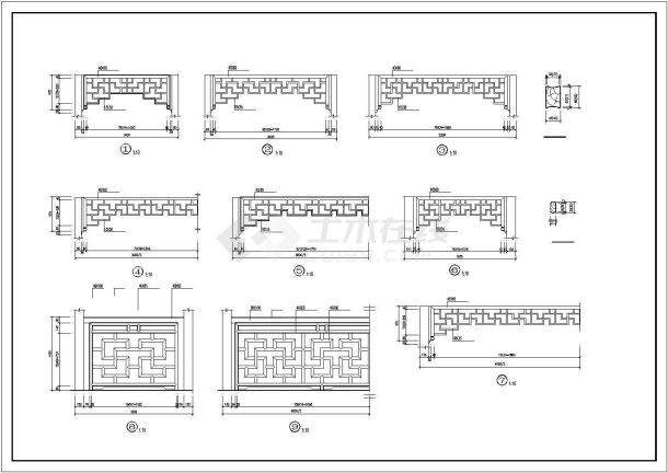 多张经典仿古中式廊桥建筑设计CAD图纸-图二