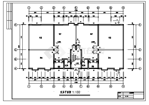 土木工程毕业设计_3427平米十层钢结构住宅楼建施cad图(含计算书，毕业设计)-图二