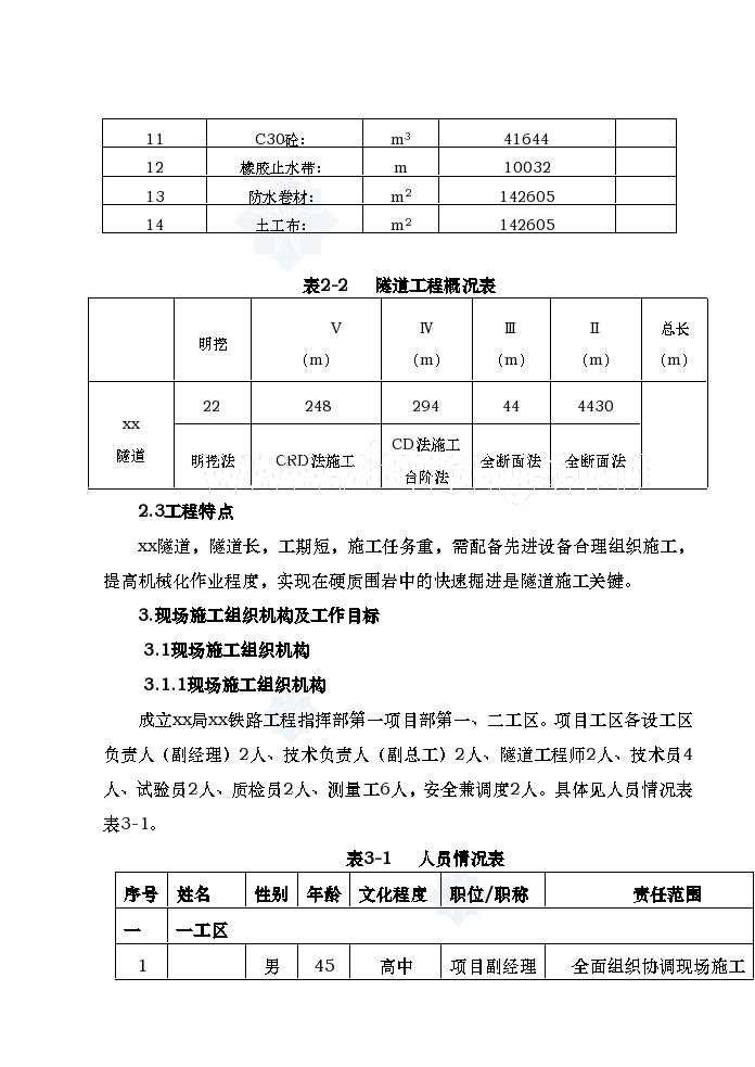 某隧道实施性施工的组织设计-图二