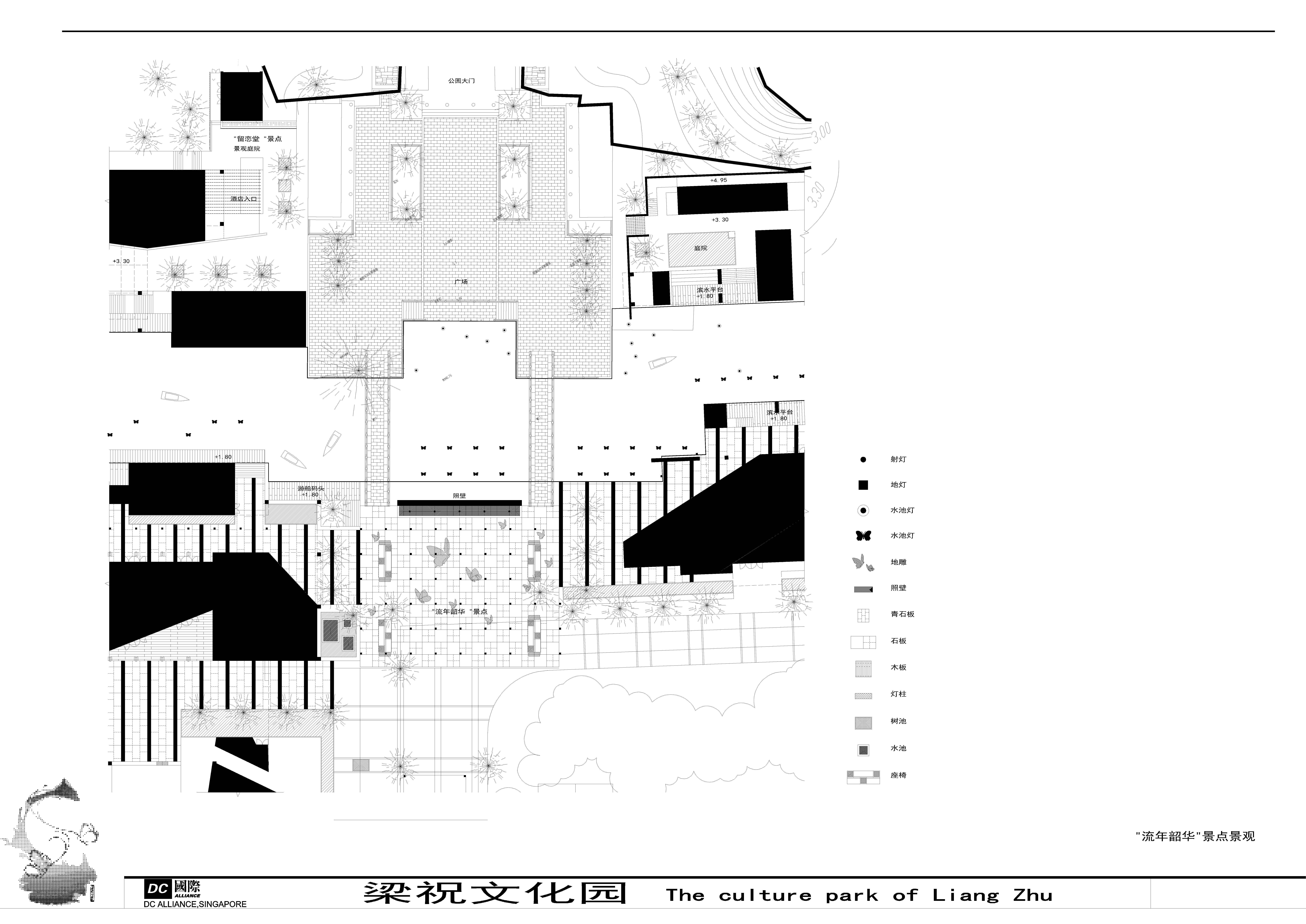 梁祝主要广场景观平面图CAD