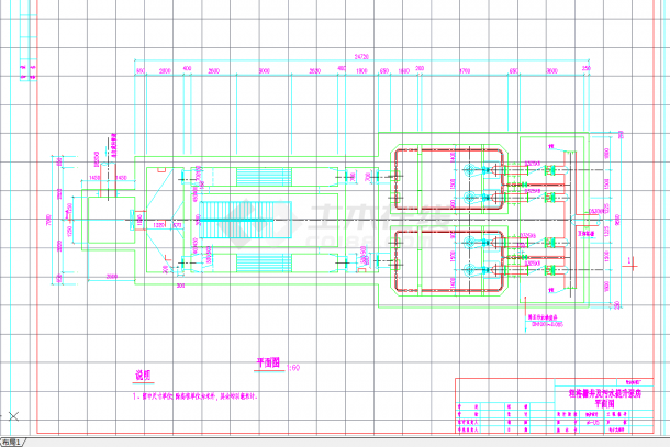 某地某2万吨污水处理厂全套CAD图纸-图一