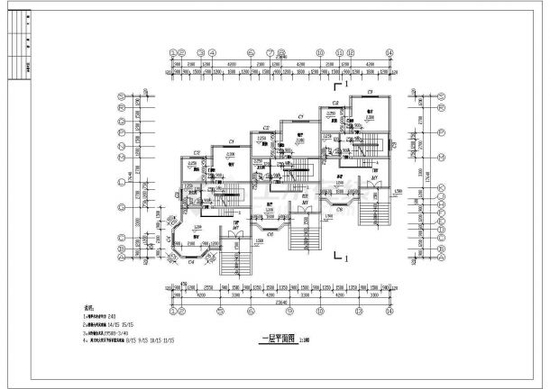 别墅设计_某三层带车库地中海风别墅设计CAD图-图一