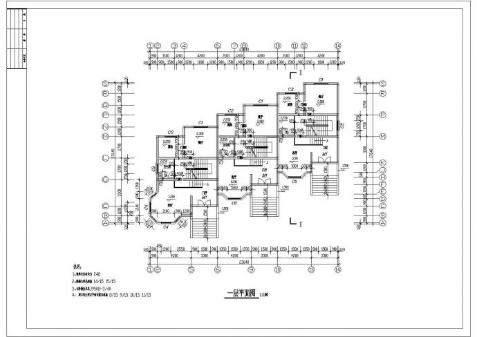 别墅设计_某三层带车库地中海风别墅设计CAD图_图1