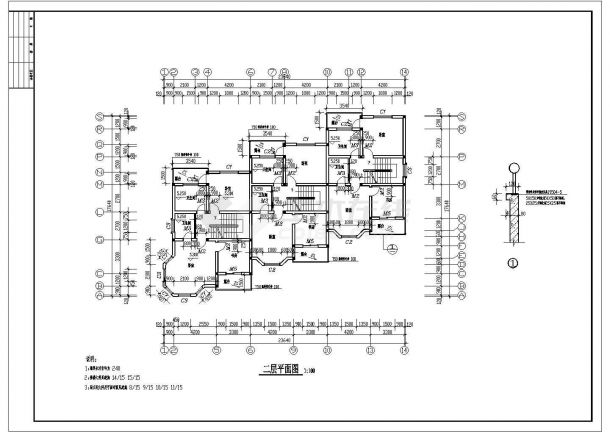 别墅设计_某三层带车库地中海风别墅设计CAD图-图二