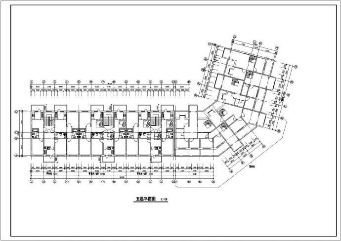 抚顺市某中学教师家属楼6层砖混结构住宅楼建筑设计CAD图纸（含跃层）_图1