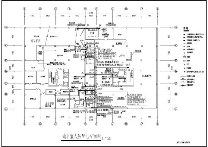 某地下室人防配电CAD设计节点平面图_图1