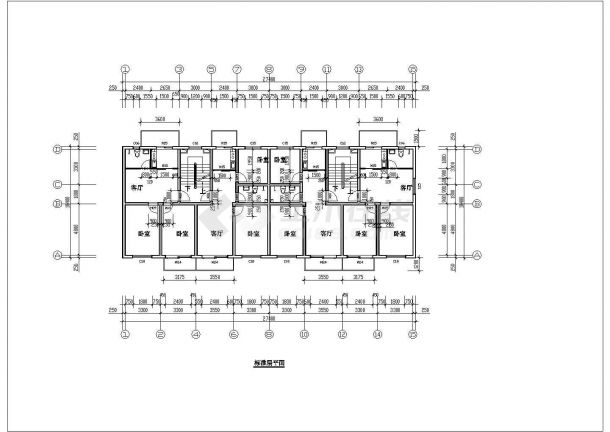 苏州某带阁楼层住宅楼全套建筑施工cad图(含标准层平面图)-图二