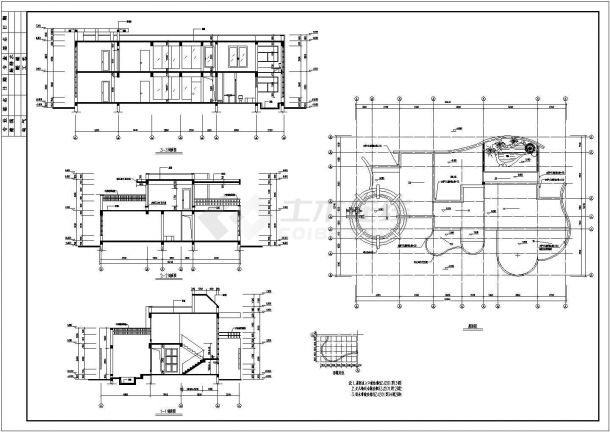 别墅设计_13套现代风格别墅建筑施工CAD图-图二