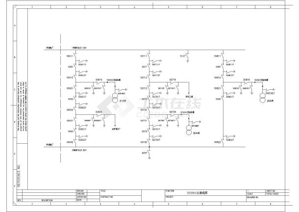 某500KV电站主接线CAD详细图-图一