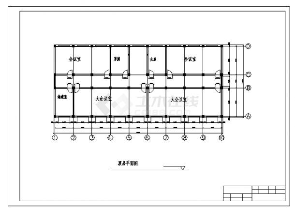 土木工程毕业设计_办公楼设计_3100平方米某六层框架结构办公楼建施cad图(含计算书，毕业设计)-图一
