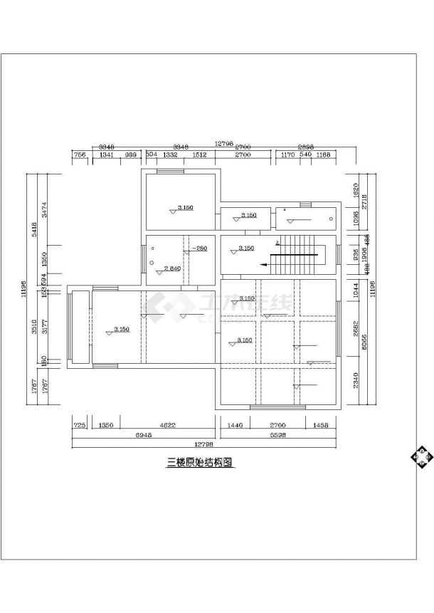 广东珠海别墅主楼装修设计CAD施工图-图二