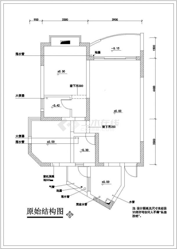 某地家装全套方案设计cad施工图-图一