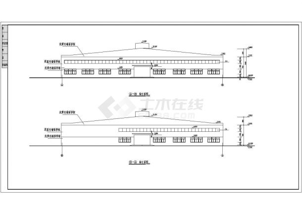 厂房设计_某地区钢构厂房建筑详细设计方案施工CAD图纸-图二
