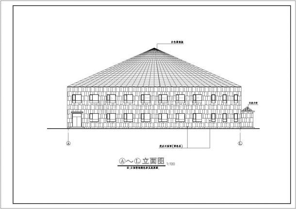 某地区海珍品养殖大棚建筑详细设计方案施工CAD图纸-图一