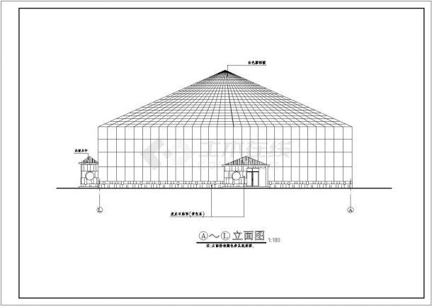 某地区海珍品养殖大棚建筑详细设计方案施工CAD图纸-图二
