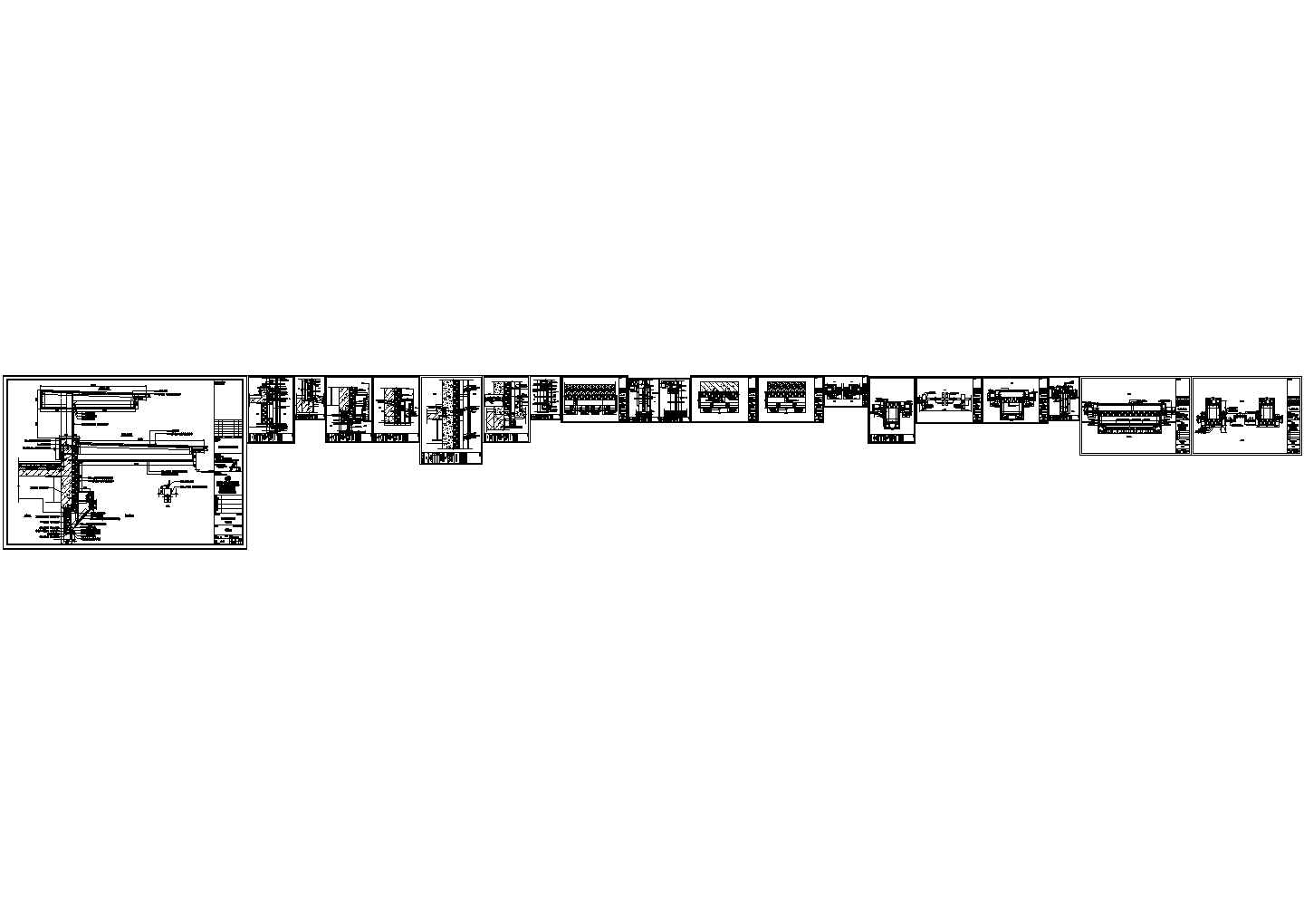 一个售楼部造型幕墙的节点图(cad)